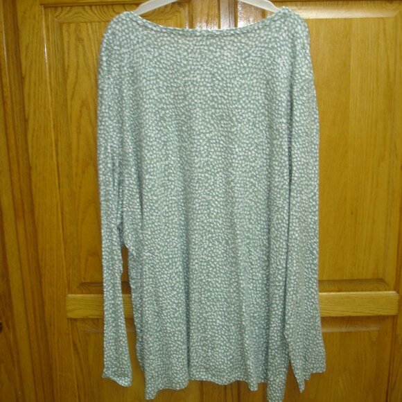 WOMENS CROFT&BARROW LONG SLEEVED TSHIRT GREEN/WHITE SIZE 3X - Picture 4 of 7